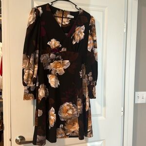 Calvin Klein Black Floral Dress